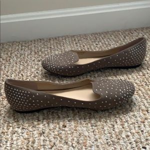 Embellished suede flats